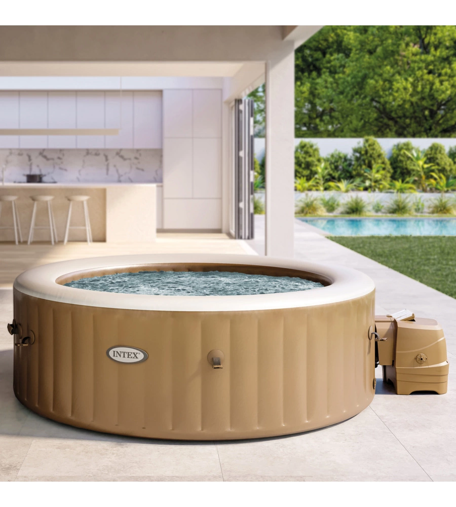 Piscina idromassaggio gonfiabile intex "pure spa bubble massage" 216x71cm 6 posti con pompa - cod. 28428ex
