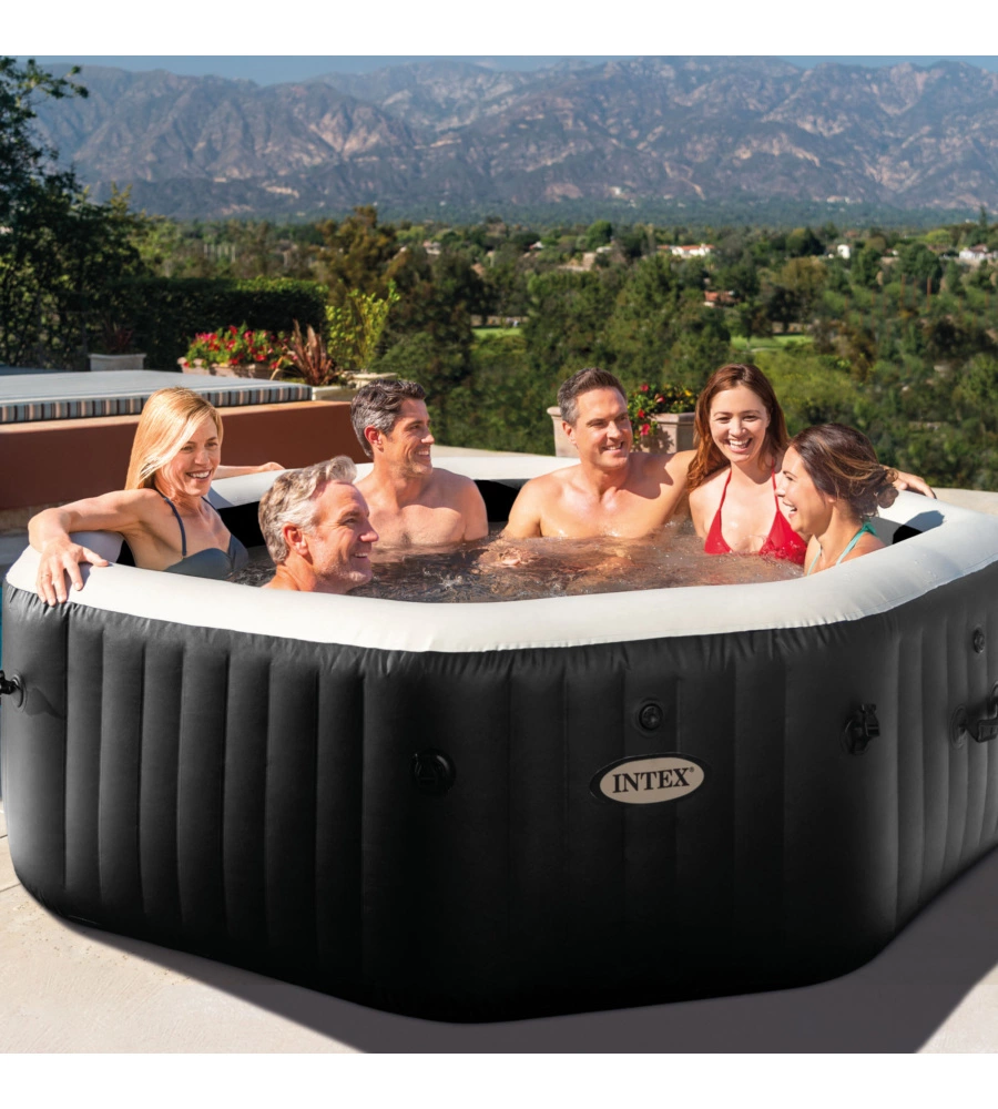 Piscina idromassaggio gonfiabile ottagonale intex "pure spa bubble e jet massage deluxe" - cod. 28462ex