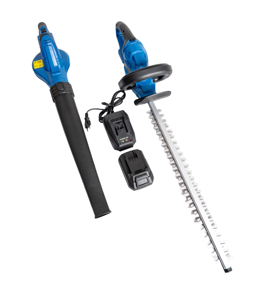 Kit hyundai tagliasiepi e soffiatore a batteria 20v 2ah e caricabatterie