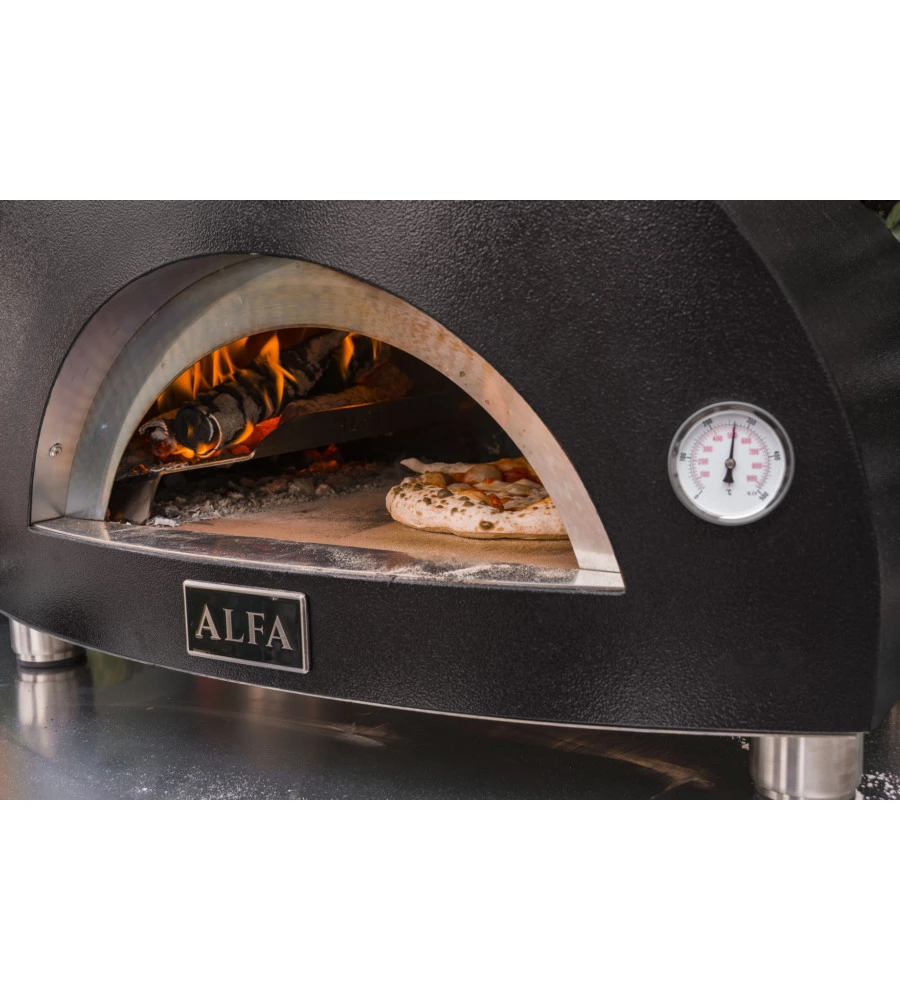 Forno pizza a legna alfa "moderno" colore nero 1 pizza