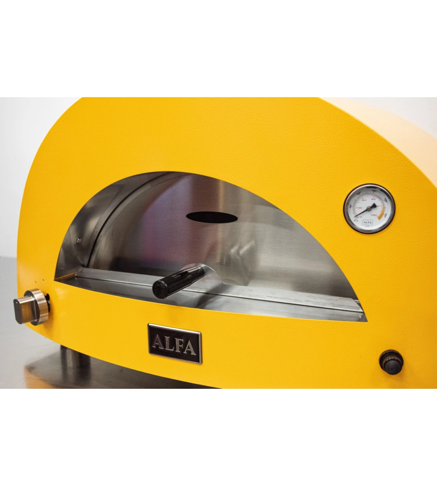 Forno pizza a gas alfa "moderno" colore giallo 3 pizze