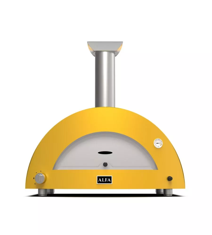 Forno pizza a gas alfa "moderno" colore giallo 3 pizze