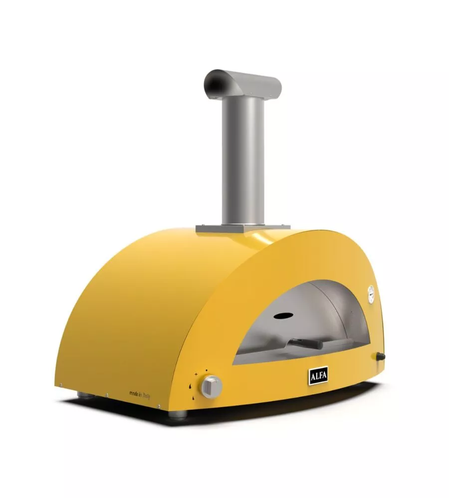Forno pizza a gas alfa "moderno" colore giallo 3 pizze