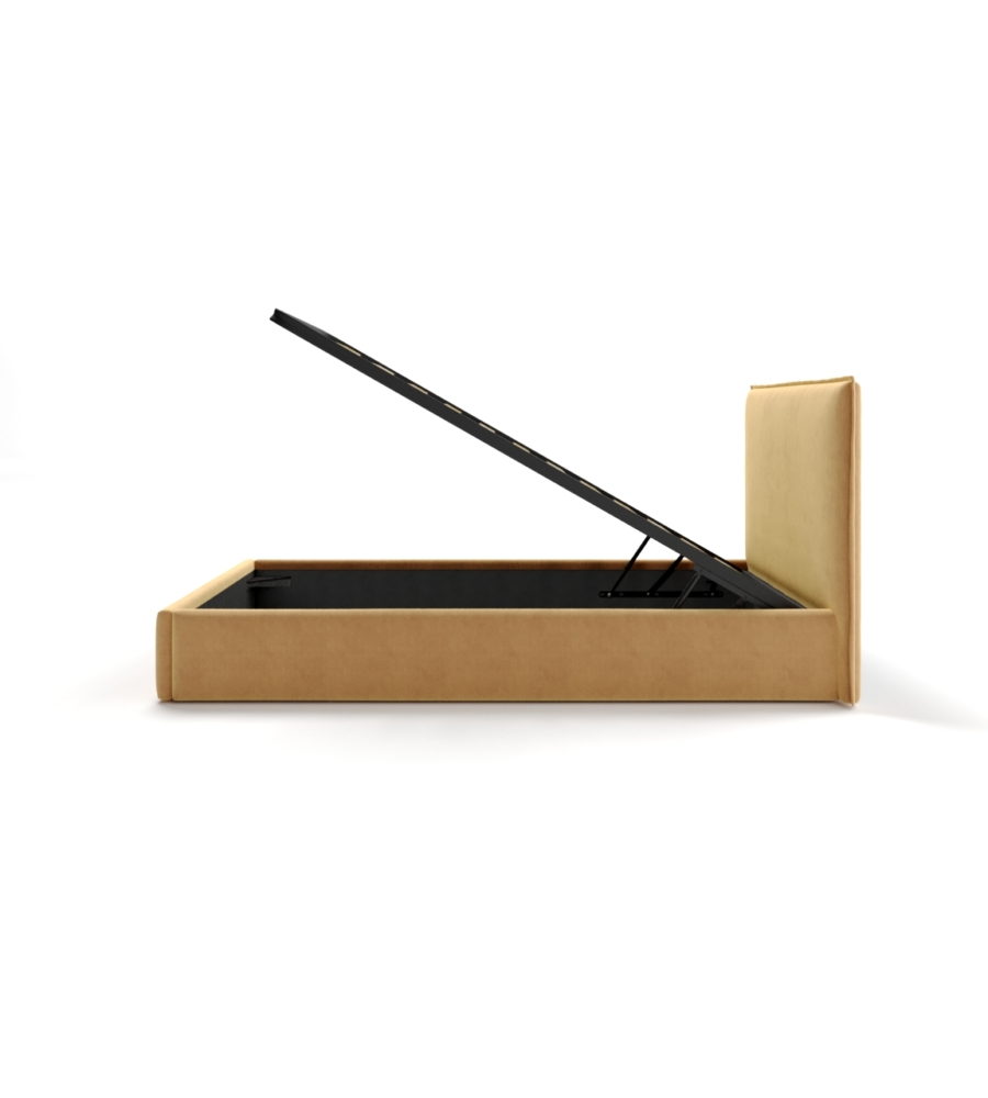 Letto piazza e mezza contenitore "zoom" in tessuto arancione 120x190 cm