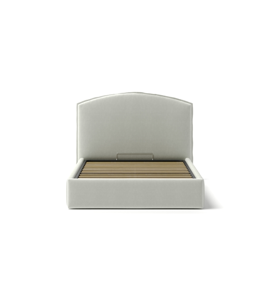 Letto piazza e mezza contenitore "moon" in tessuto bianco 120x190 cm