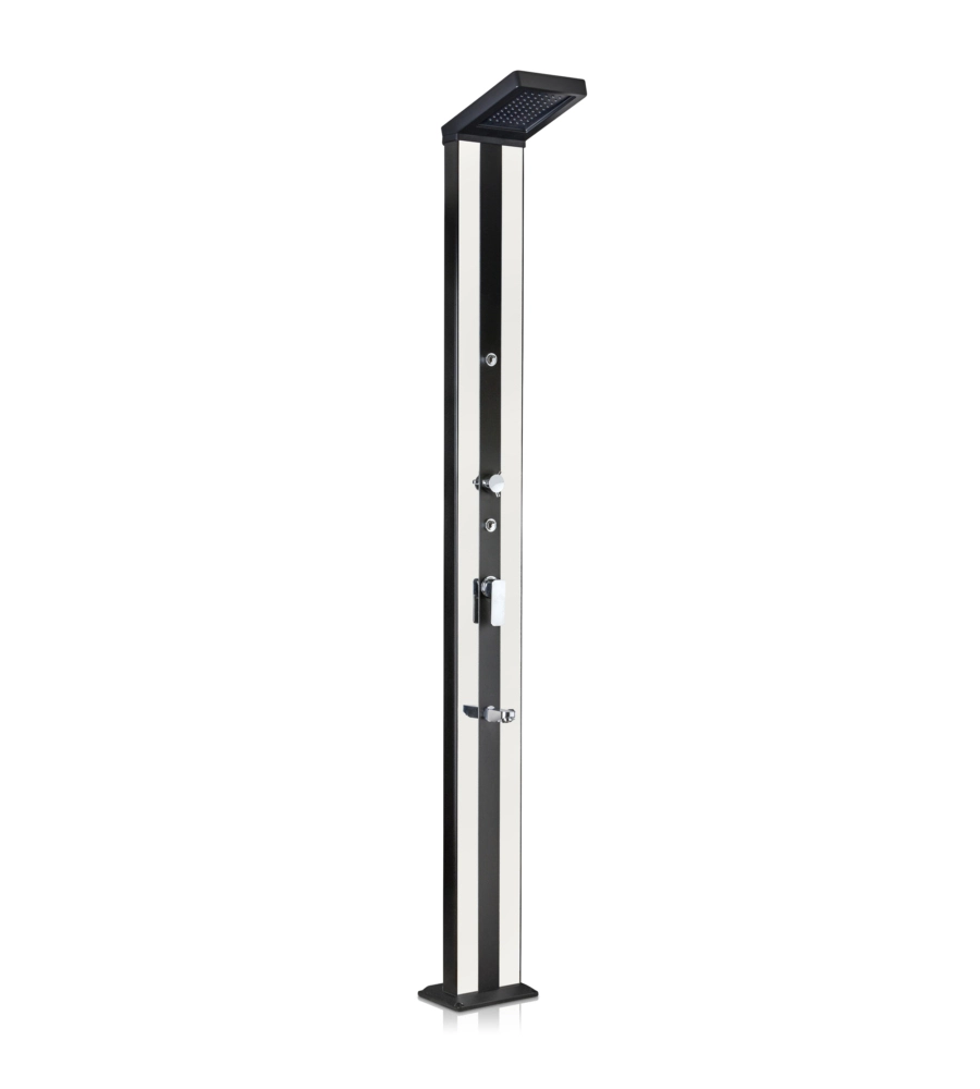 Doccia solare per giardino gre in alluminio con lavapiedi e sprayer 38 l - cod. dsalp38