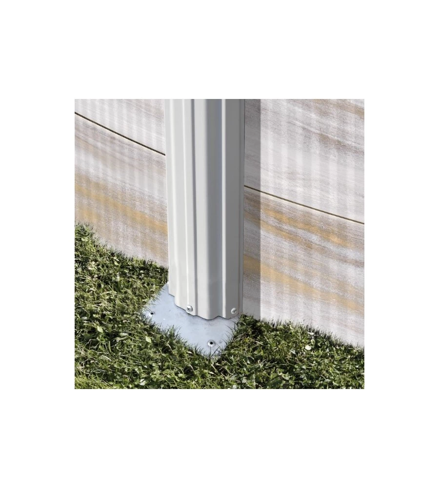Piscina fuori terra rotonda gre "finlandia" in acciaio effetto legno nordico 240x240x120 - cod. kit460n