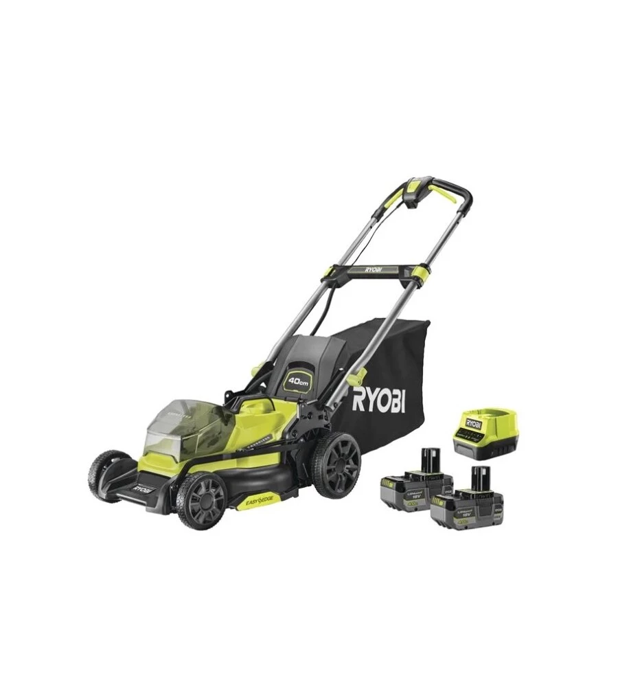 Tagliaerba a batteria ryobi "ry18lmx40c-240" taglio 40 cm 18v, due batterie 4.0ah incluse
