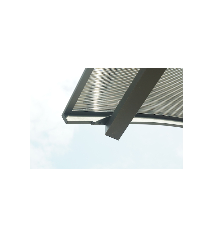 Carport auto in alluminio e policarbonato habrita "car 3676 alcc t" 1 posto 3,59x7,62x3,60 mt
