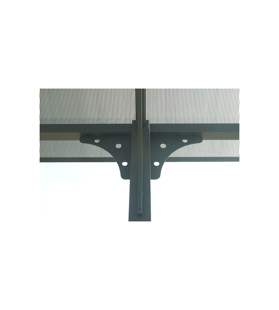 Carport auto in alluminio e policarbonato habrita "car 3676 alcc t" 1 posto 3,59x7,62x3,60 mt