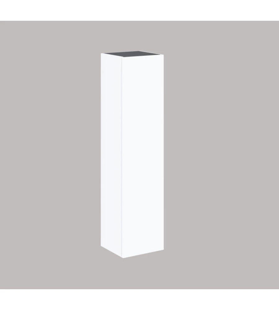 Colonna pensile sospesa decor bagno con 1 anta colore bianco neve, 35x28x138 cm