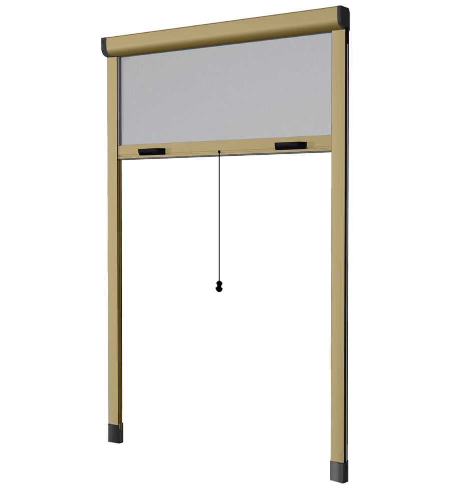 Zanzariera avvolgibile per finestre bronzo con apertura verticale 160x150 cm