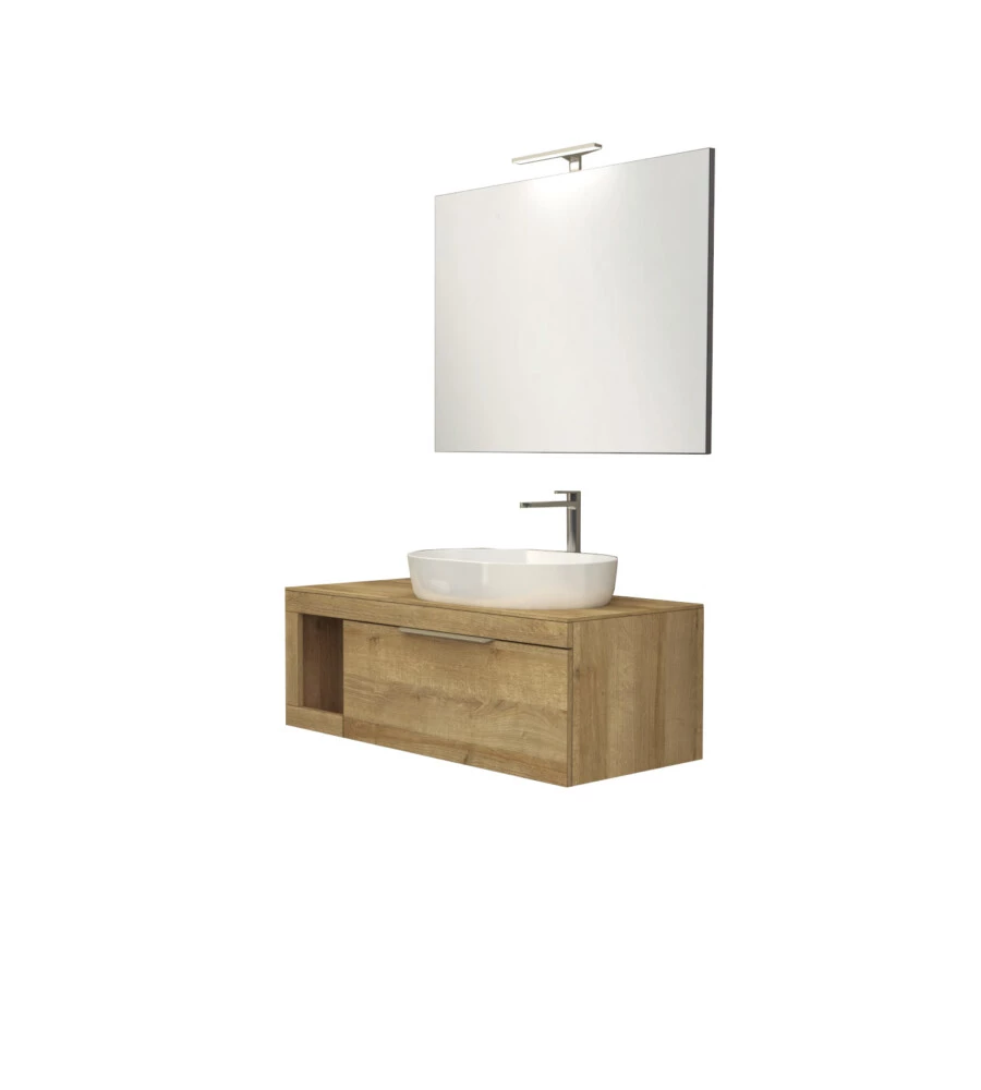 Mobile bagno decor bagno "tiziano" colore rovere, 110 cm