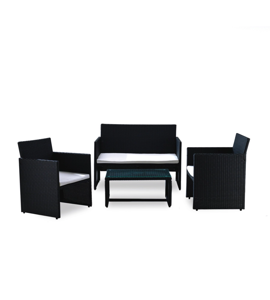 Set da giardino essenza "valencia" nero 4 posti