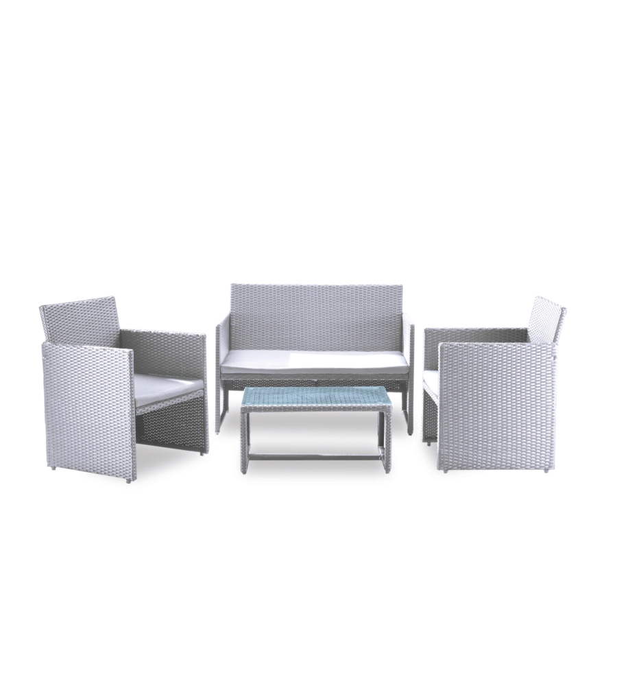 Set da giardino essenza "valencia" bianco 4 posti