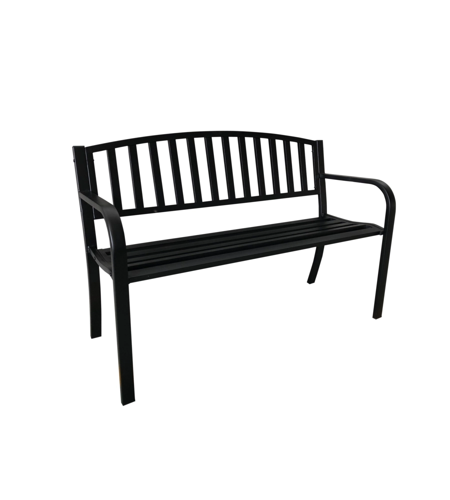 Panchina da giardino essenza "hollywood" in acciaio nero 120x50x75 cm