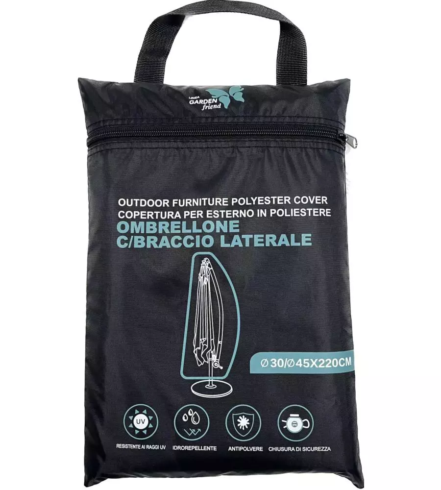 Bosmere D591 Copertura Per Ombrellone Protector 6000 - Impermeabile, Anti-UV, Con Fissaggi (Nero)
