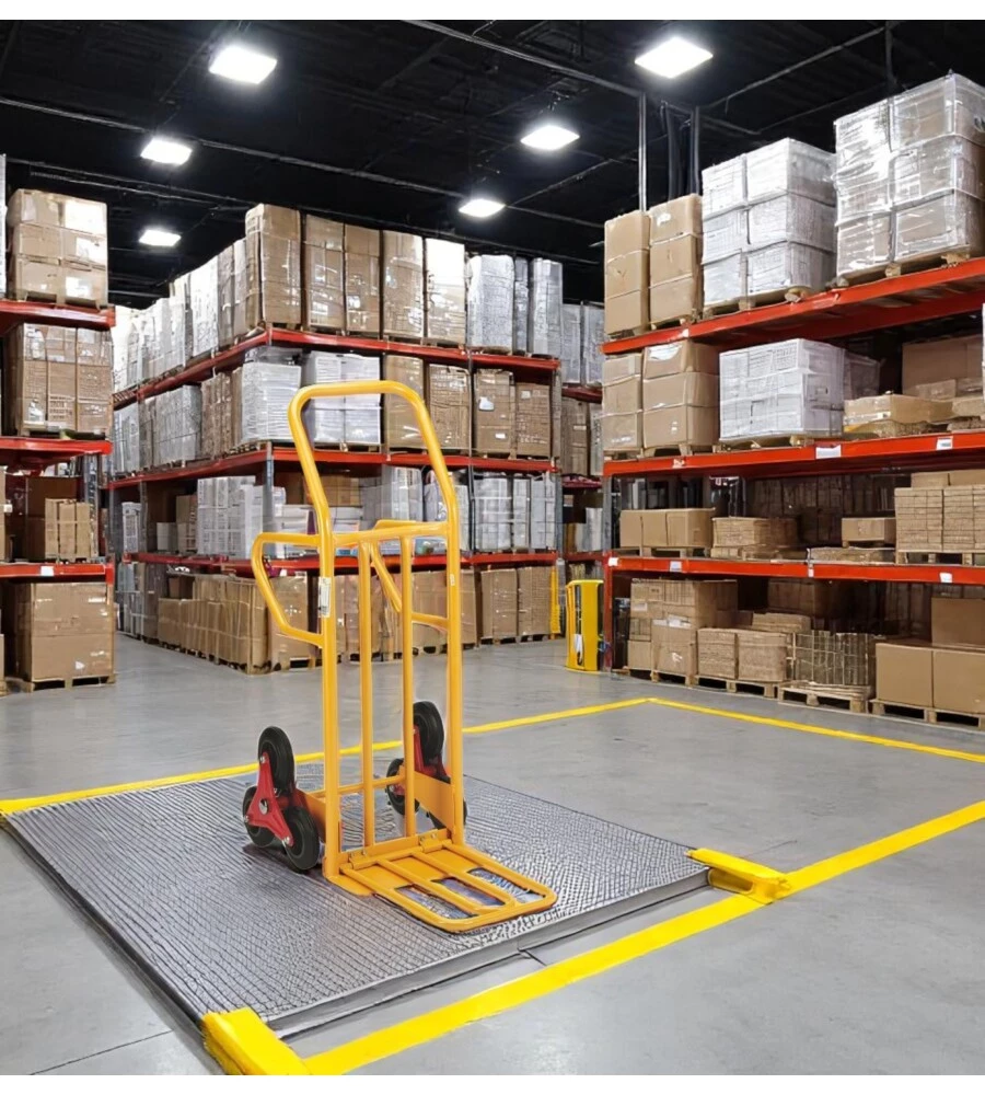 Carrello saliscale essenza in acciaio portata 250 kg 56x80x123 cm