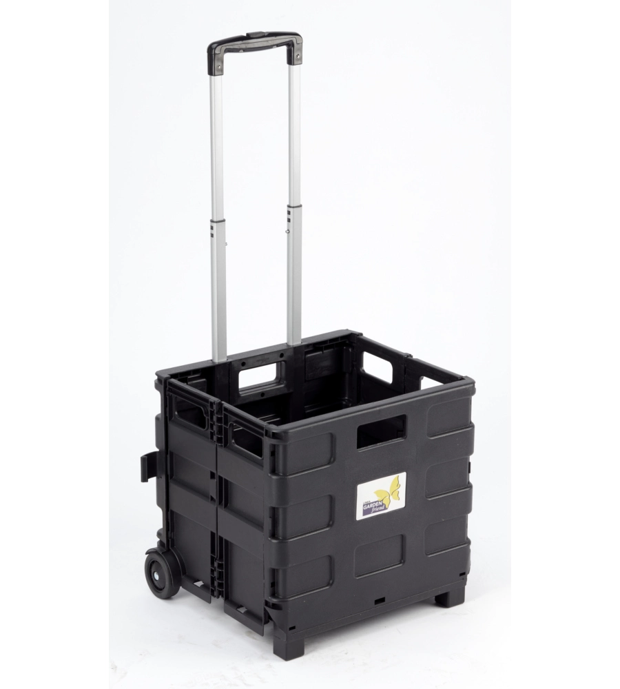 Carrello trasporto con cassa pieghevole portata 25 kg essenza 38x33x87 cm