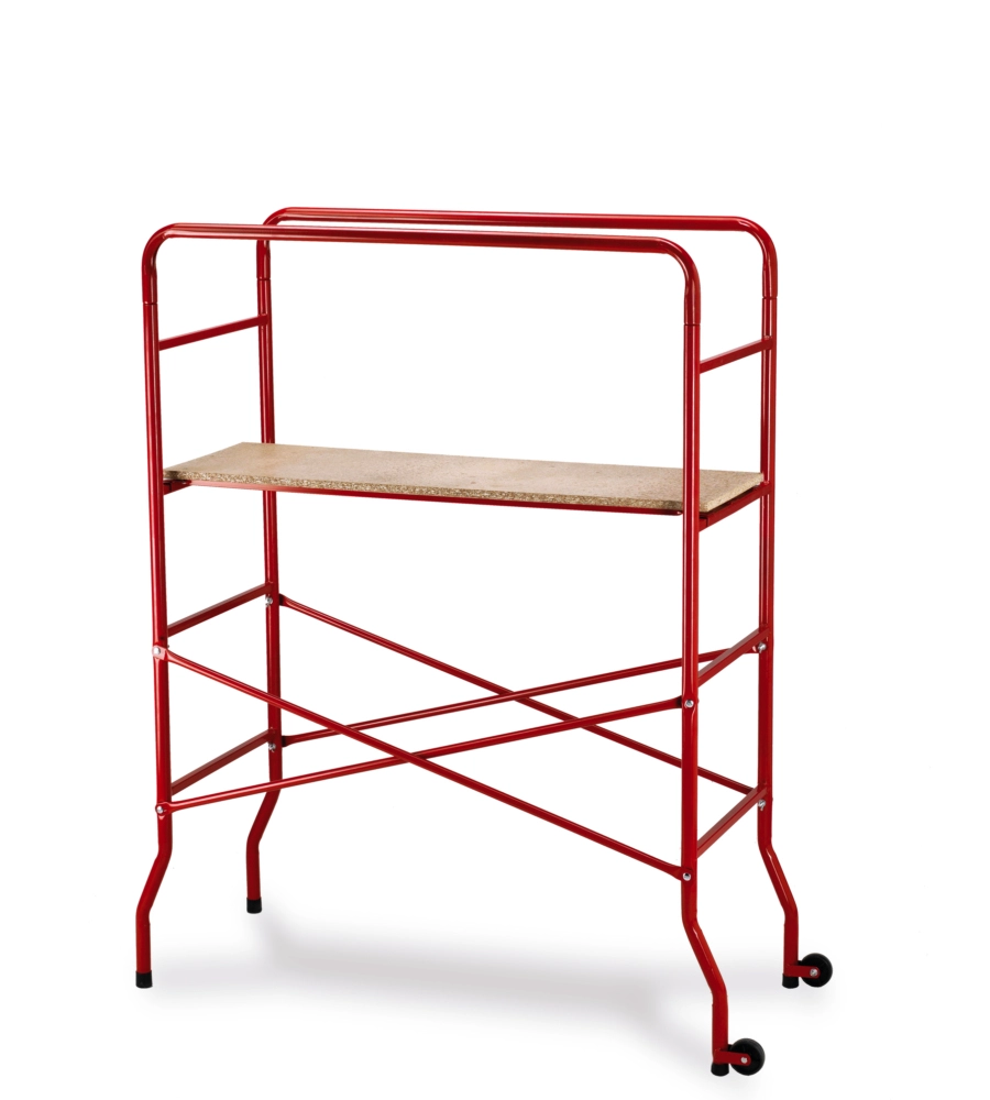 Trabatello essenza "hobby" in metallo rosso 62x147x167 cm