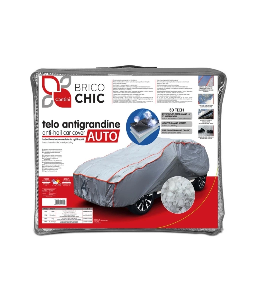 Telo copriauto antigrandine brico chic "l/xl" per suv 540x185x155 cm