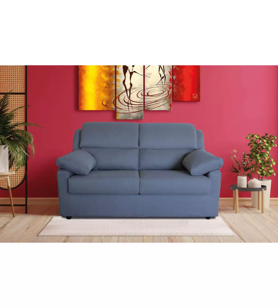 Divano 2 posti maxi bellahome "firenze" avio tessuto sfoderabile e antimacchia, 170x95x93 cm