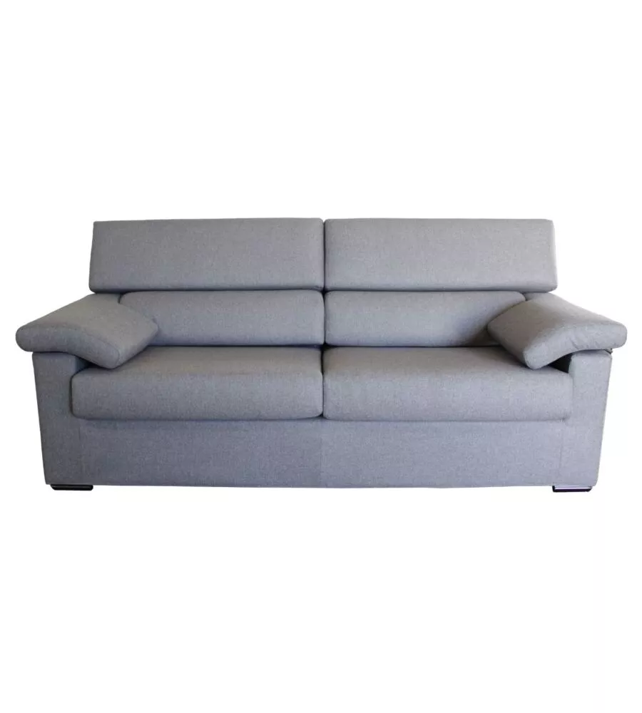 Divano 3 posti bellahome "venezia" grigio tessuto sfoderabile e antimacchia, 200x93x93 cm