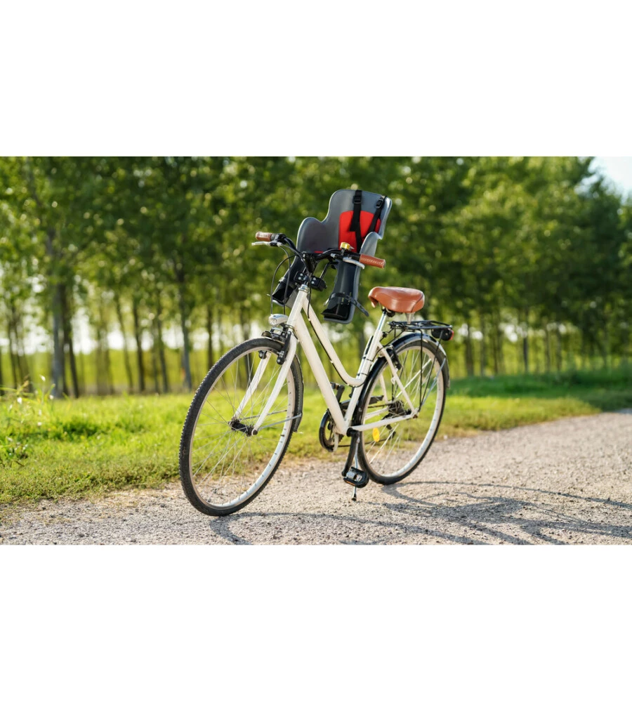 Seggiolino anteriore per bicicletta lampa "ginny" con attacco al manubrio colori assortiti portata massima 15 kg