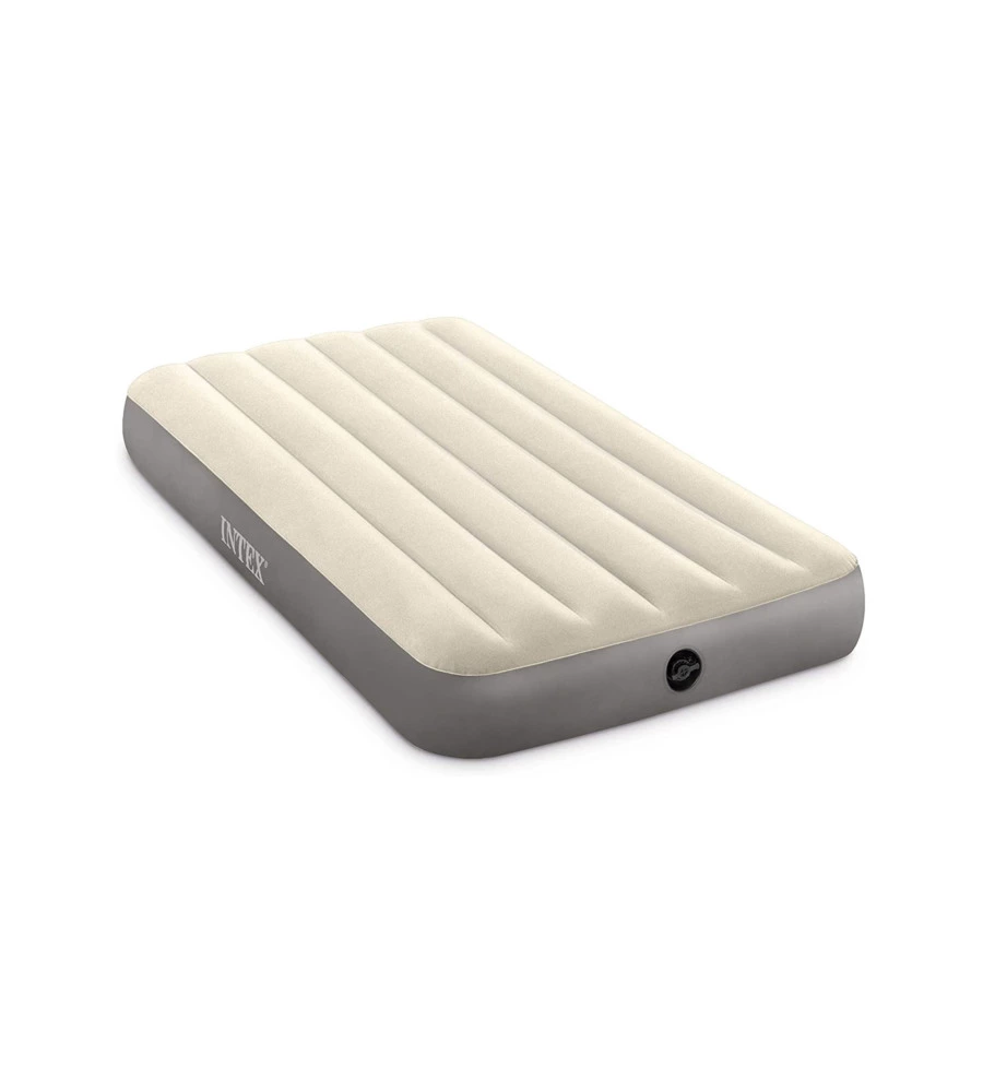 Materasso singolo gonfiabile intex "airbed dura-beam single-high" crema 99x191x25 cm - cod. 64101