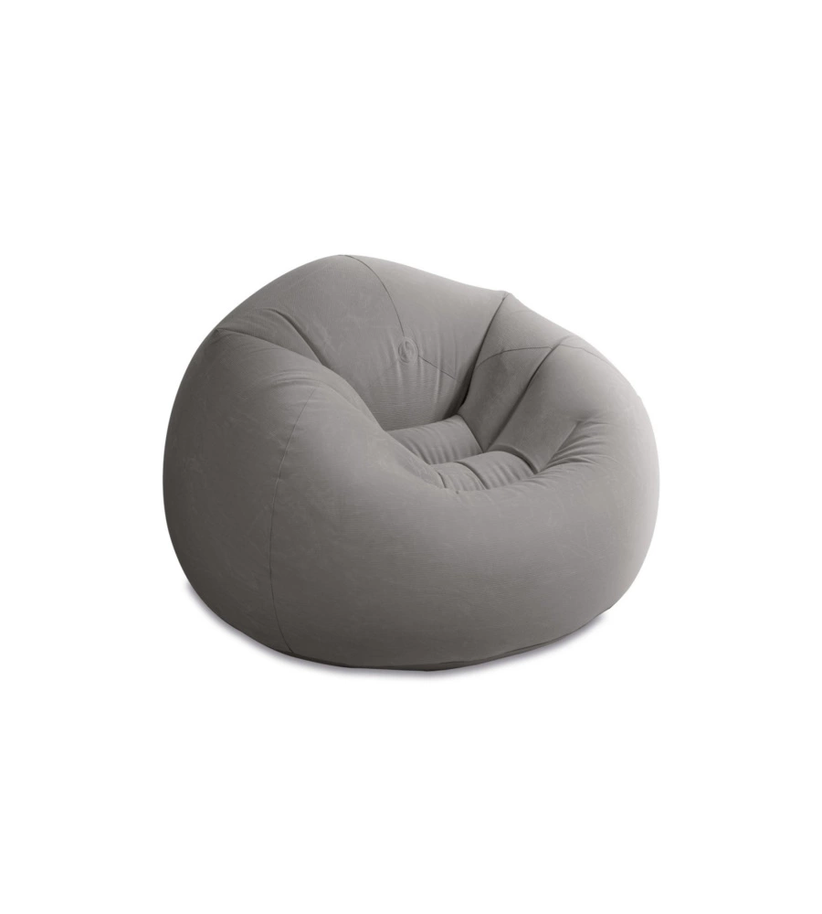 Poltrona sacco gonfiabile intex "beanless bag" grigio 114x114x71 cm - cod. 68579np