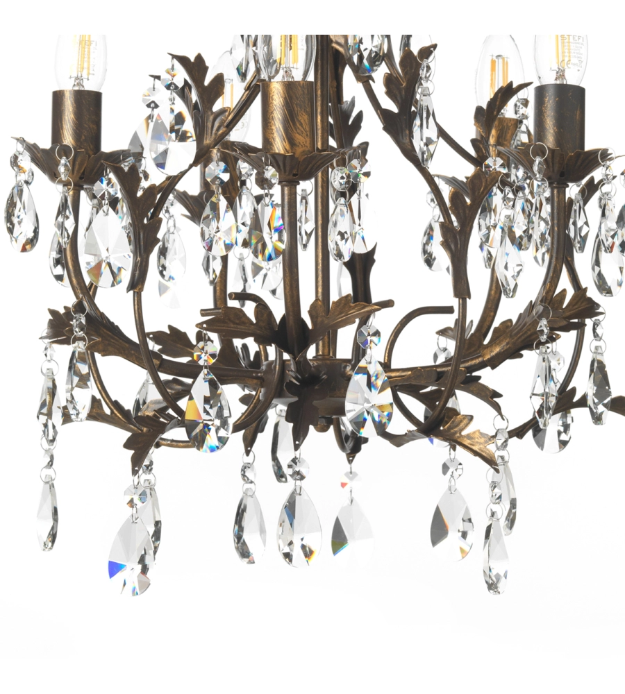 Lampadario onli "botte" 5 luci bronzo, e14
