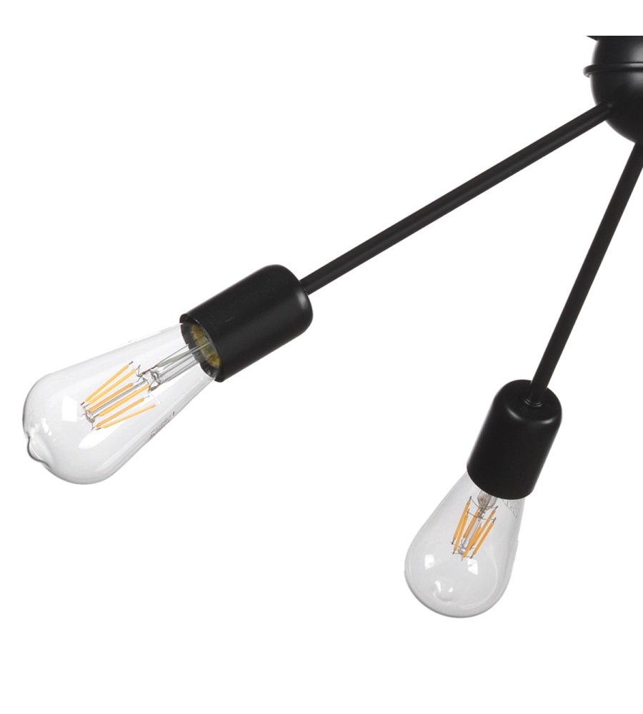 Lampadario onli "satellite"nero 8 luci, e27