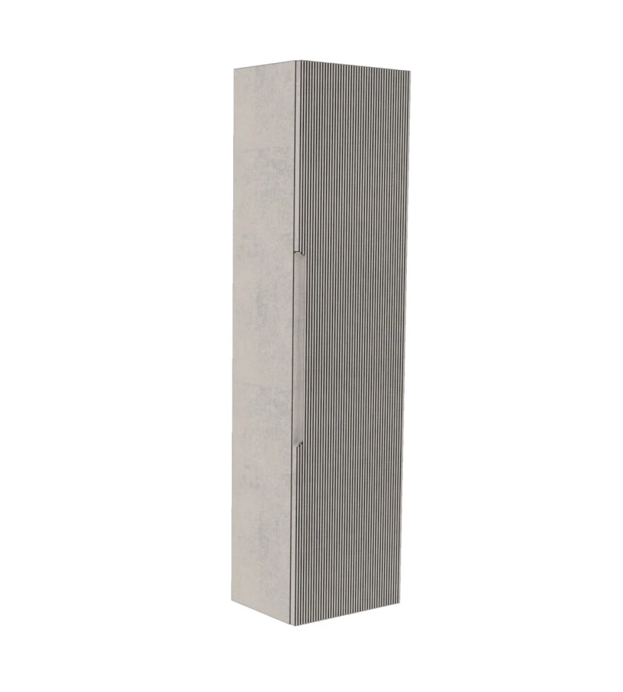 Colonna pensile sospesa decor bagno "canaletto" con 1 anta colore grigio caldo, 35x28x138 cm