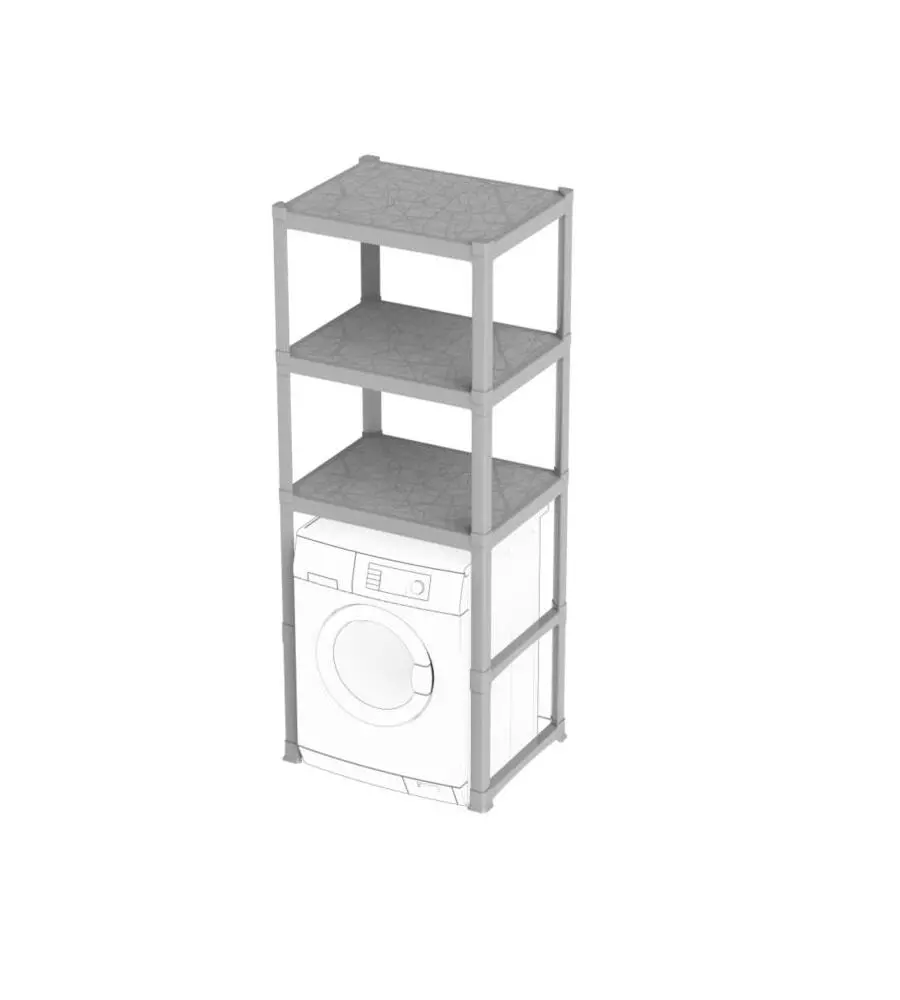 Mobile lavanderia bama "organizer" bianco in polipropilene, 75x60x184 cm