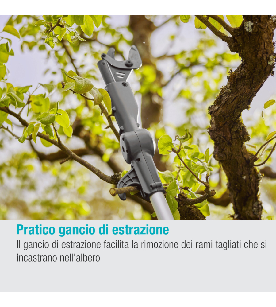 Svettatio telescopico a batteria gardena "highcut 360" taglio 28mm 18v 2ah