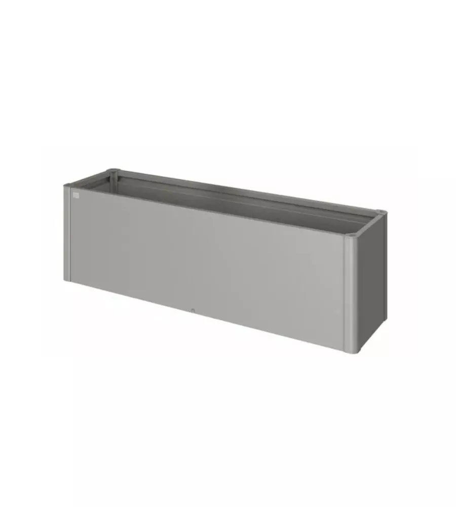 Fioriera da esterno biohort "belvedere midi 200" in acciaio zincato grigio quarzo metallizzato 201x53x61 cm