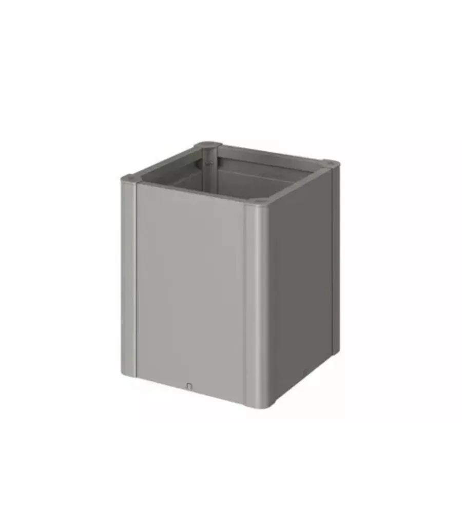 Fioriera da esterno biohort "belvedere midi 50" in acciaio zincato grigio quarzo metallizzato 53x53x61 cm