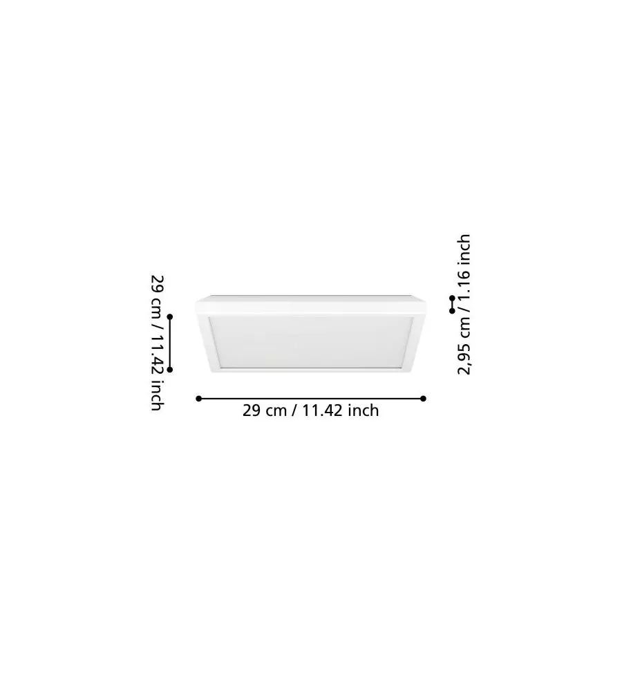 Plafoniera led da interno eglo 'rovito' bianco 2700/4000/6500k