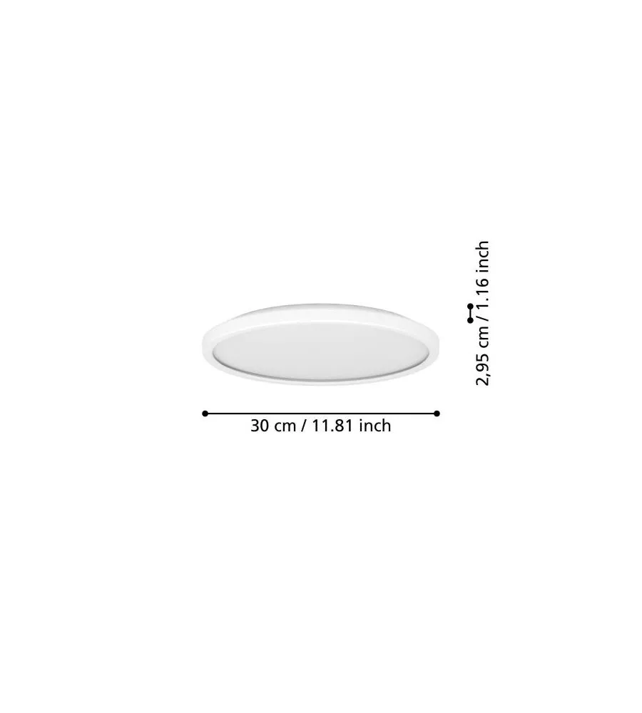 Plafoniera led da interno eglo 'rovito' bianco tonda 2700/4000/6500k