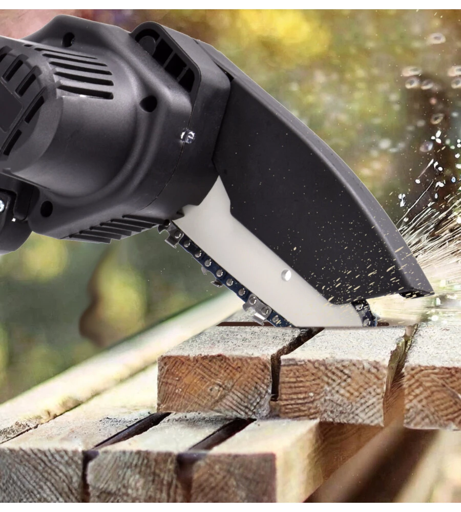 Potatore a catena a batteria saw barra 10 cm 2 batterie 24v 1,5ah