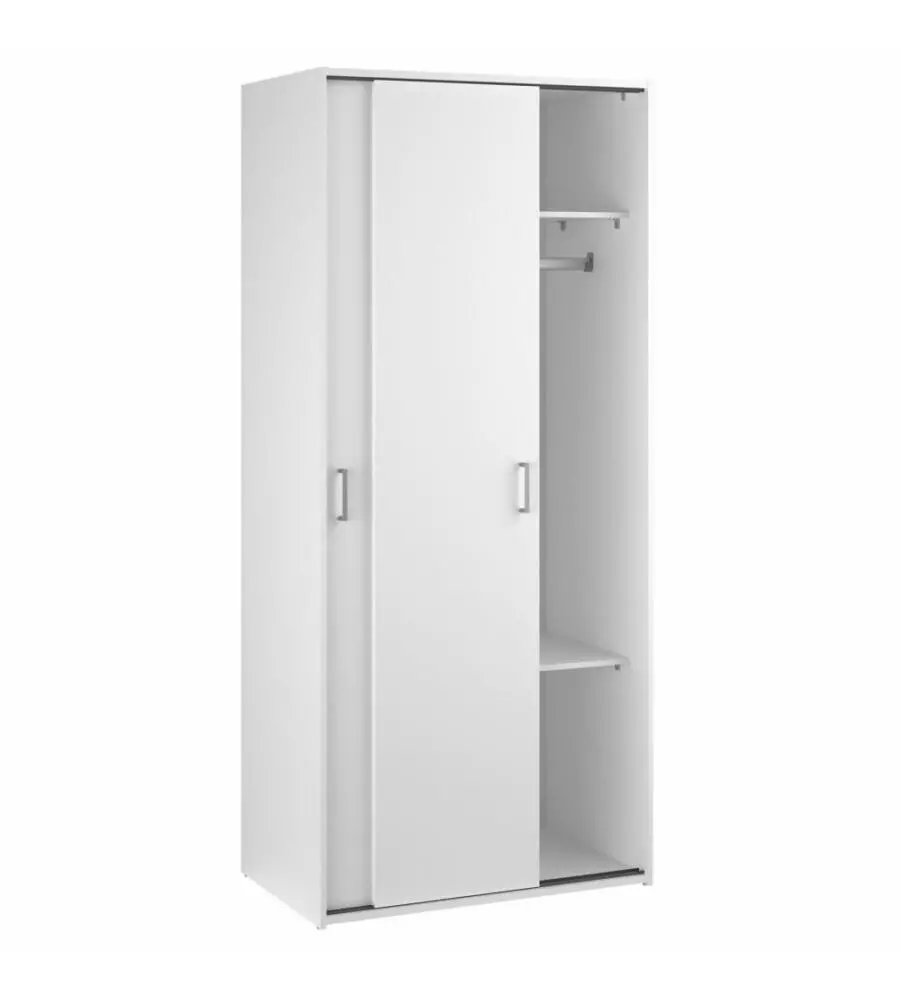 Armadio 2 ante scorrevoli "space" bianco 77,6x48,2x175,4 cm