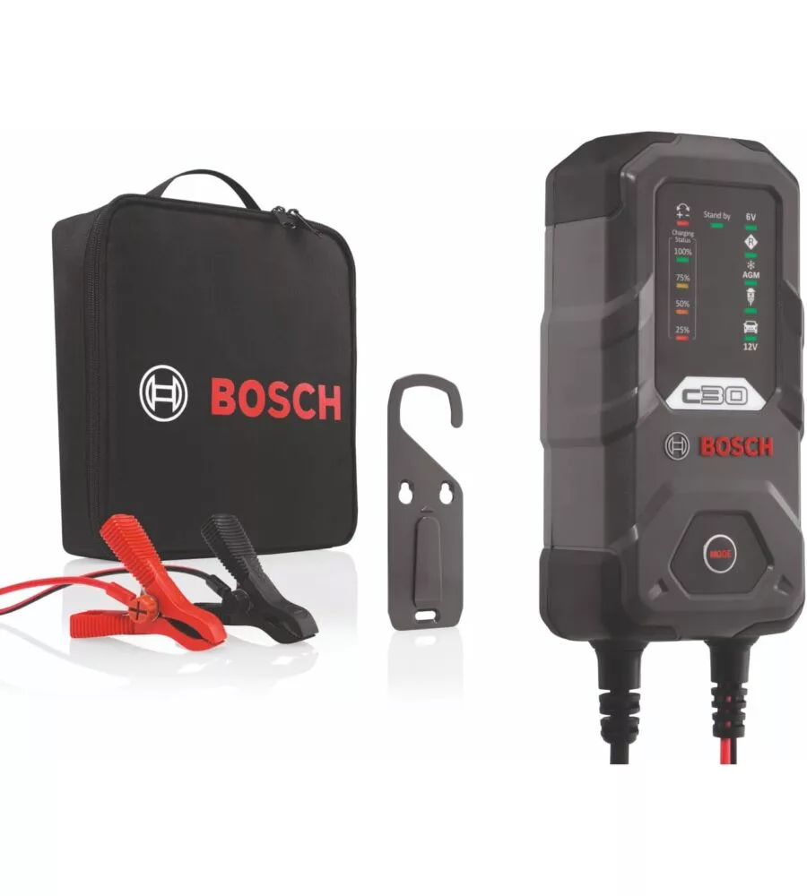 Caricabatteria per auto bosch "c30" 6-12 v, 3,8a