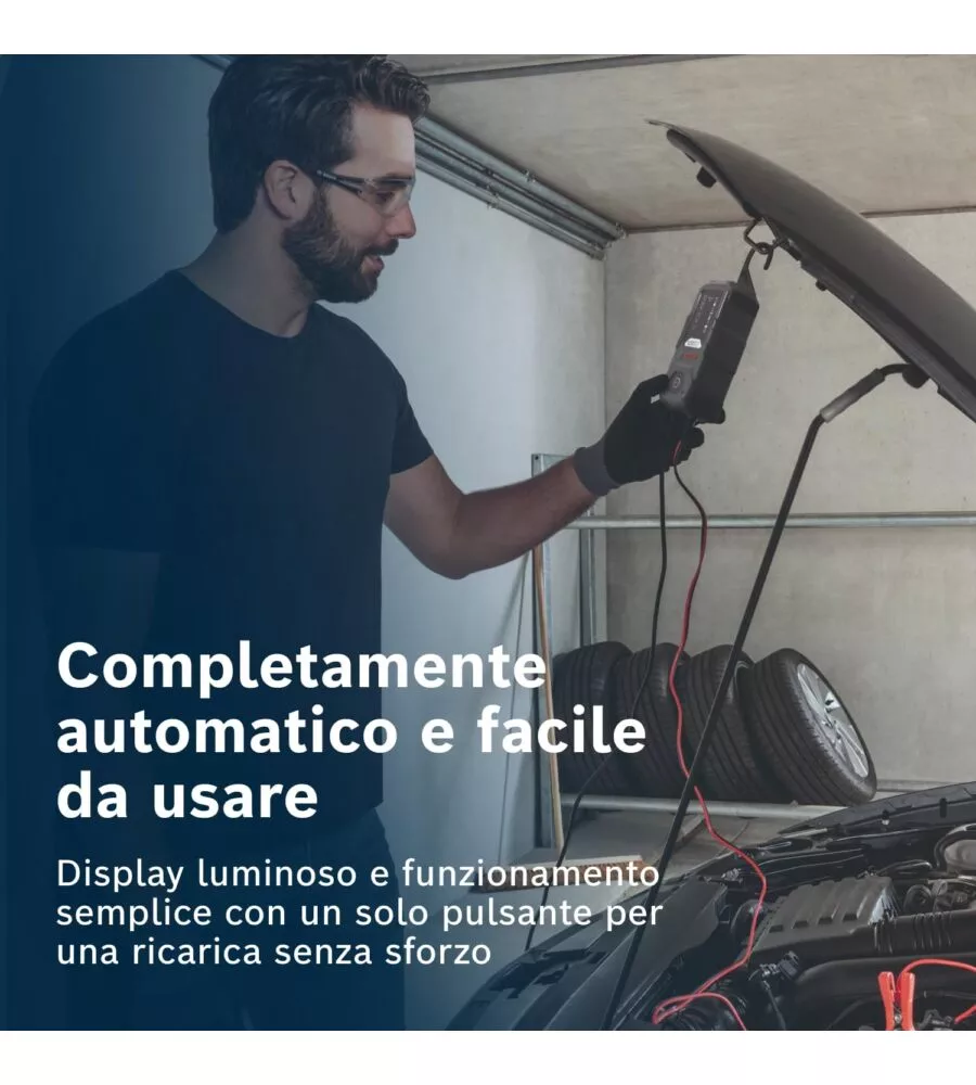 Caricabatteria per auto bosch "c70" 12-24 v, 10a