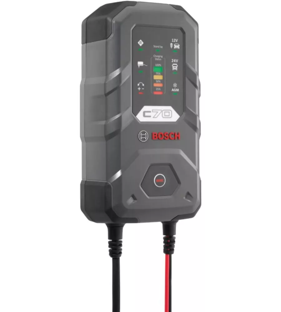 Caricabatteria per auto bosch "c70" 12-24 v, 10a