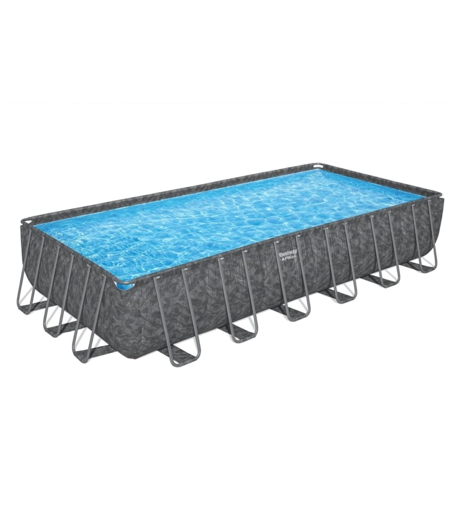 Piscina fuori terra con struttura bestway "apx 365" effetto marmo scuro 732x366x132 cm