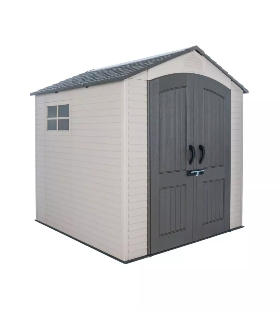 Casetta da giardino lifetime in resina grigio 214x214x227 cm