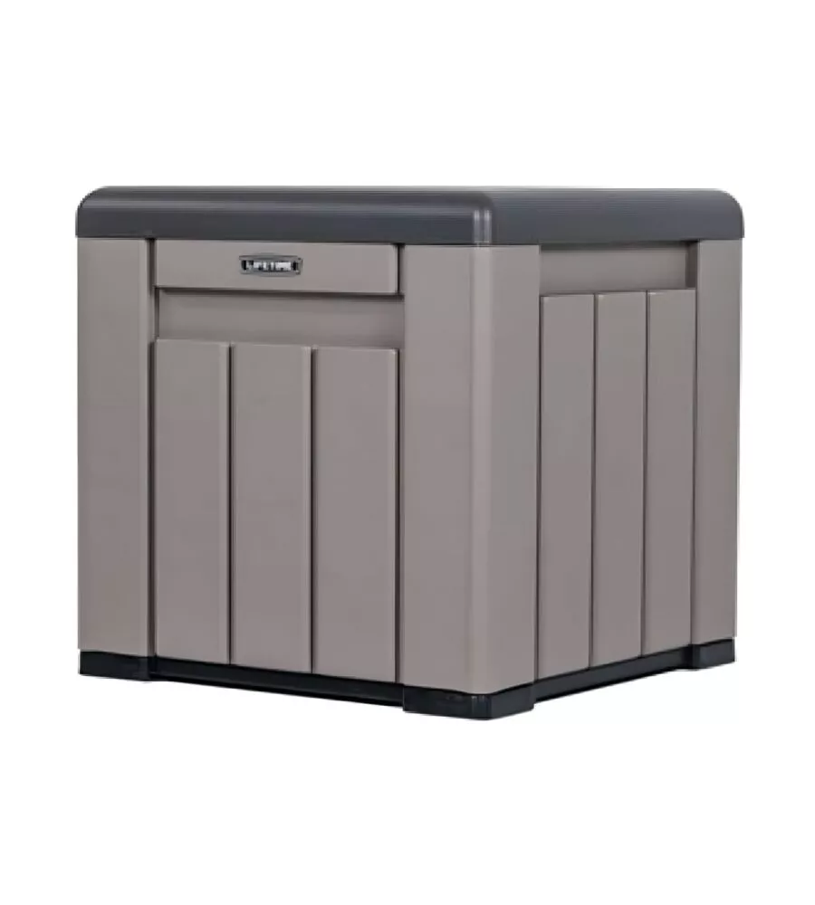 Baule da esterno lifetime in resina effetto legno 51,2x51,2x50,8 cm