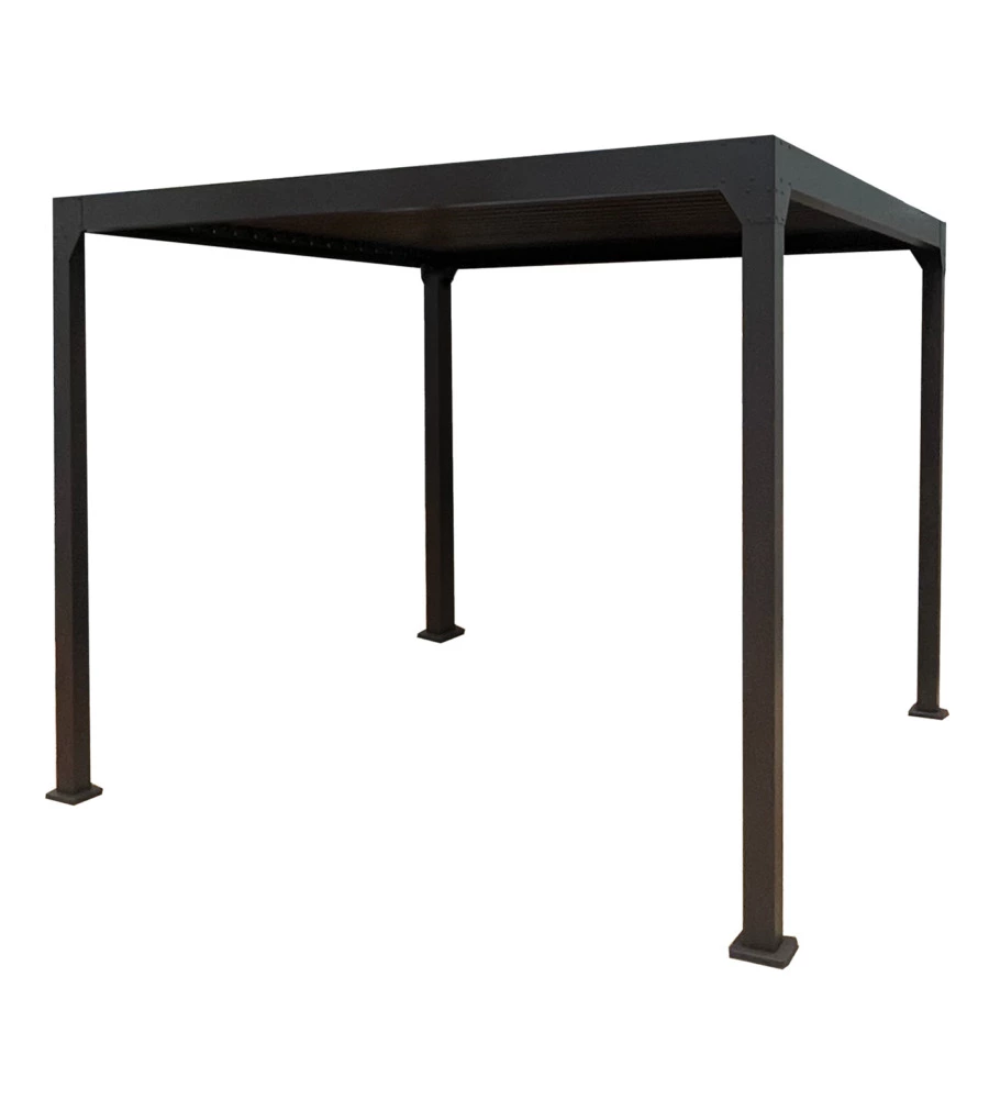 Pergola bioclimatica da esterno eurogarden "era" in alluminio e acciaio antracite 3x3 m