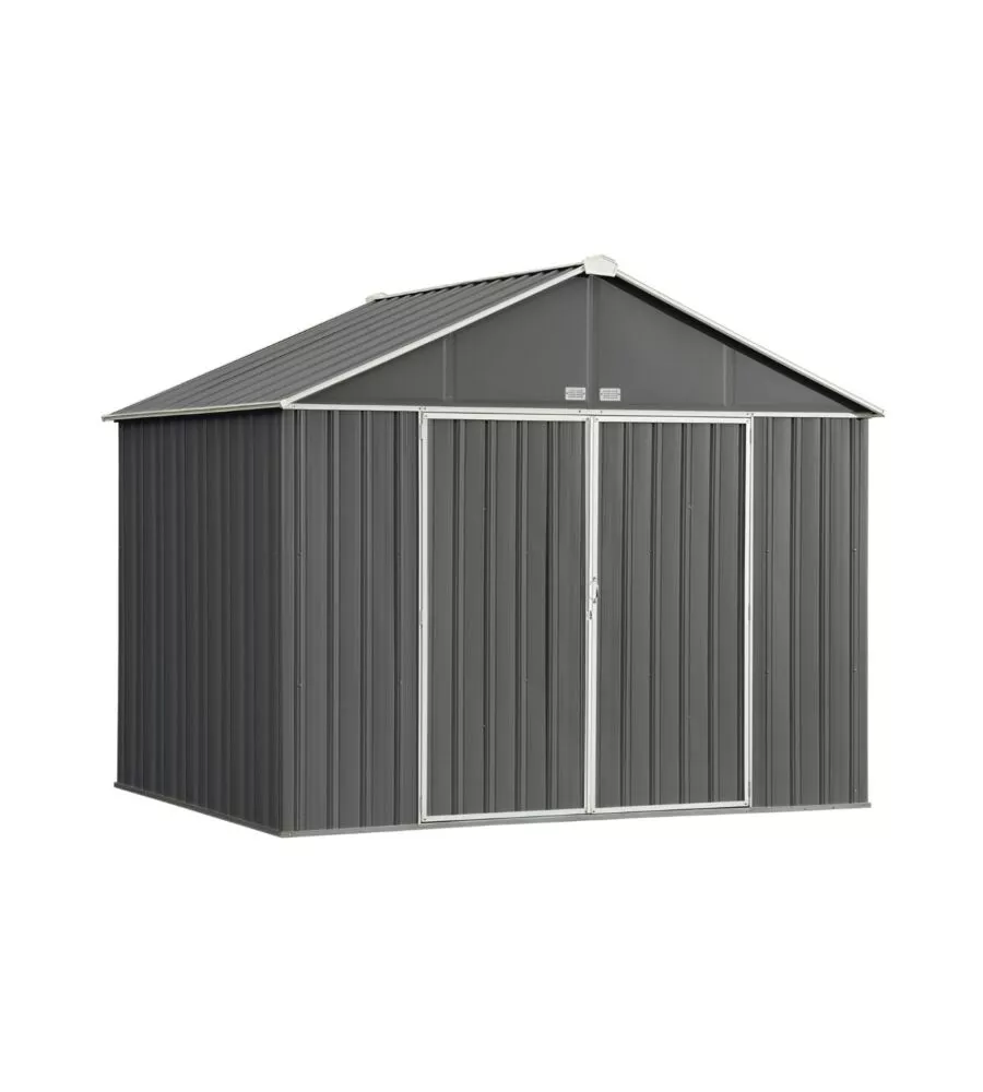 Casetta da giardino habrita "arrow ezee" in acciaio zincato antracite e panna 299,1x248,9x248,9 cm