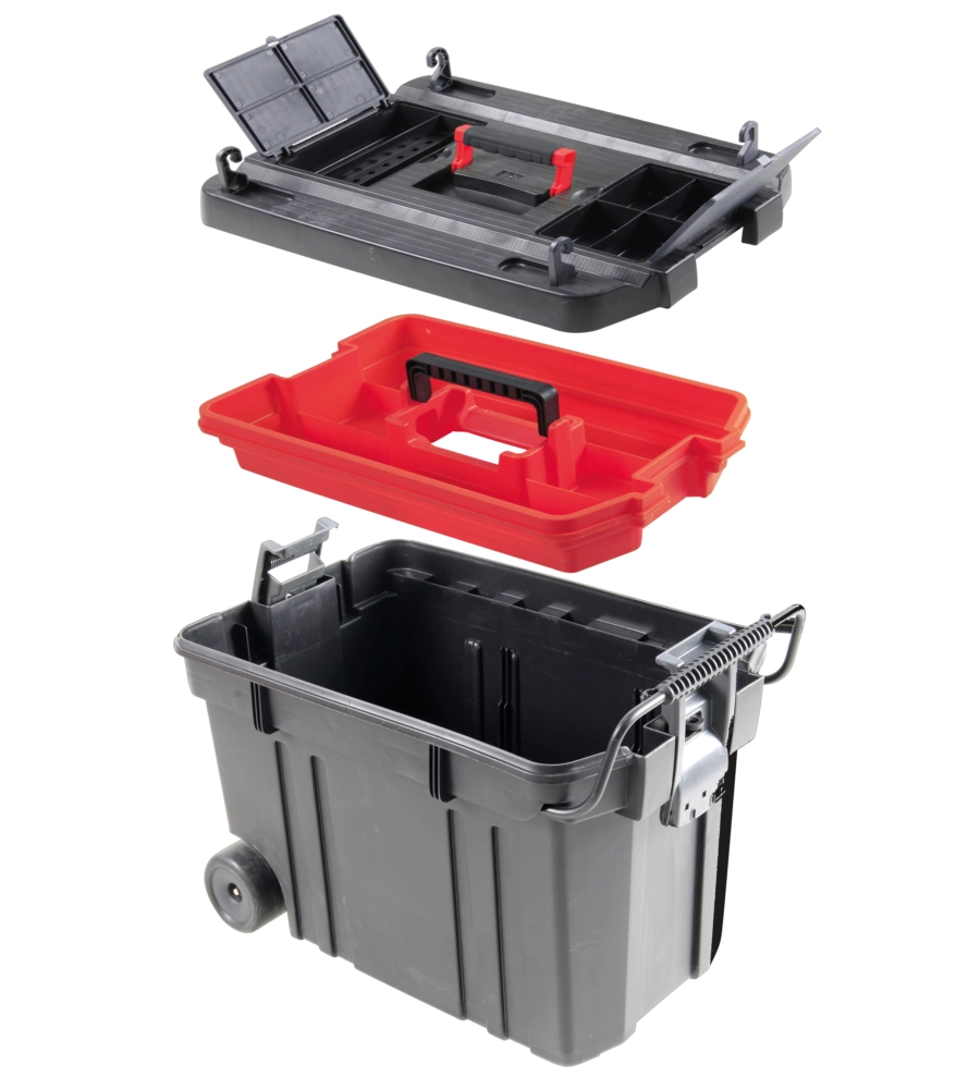 Baule portaoggetti valex in plastica con ruote gommate 61x37x42 cm